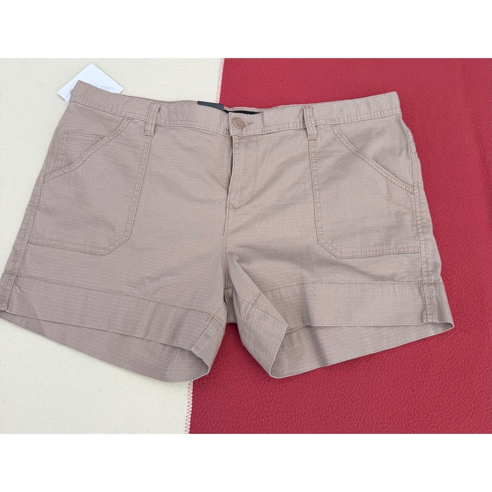 Calvin Klein Jeans Womens Beach Tan Textured Utility Shorts‎ 42S6032 Size 14 NWT
